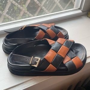 ALOHA’S Marshmallow Scacchi Black/Tan Sandal